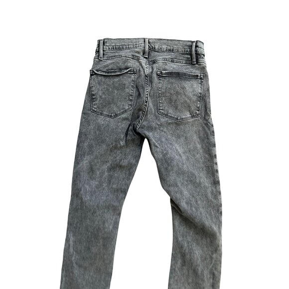 FRAME Black Gray Wash Le Skinny de Jeanne Frayed Ankle  Jeans Size 27 - Picture 4 of 8